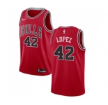 Youth Nike Chicago Bulls #42 Robin Lopez Swingman Red Road NBA Jersey - Icon Edition
