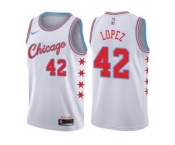 Youth Nike Chicago Bulls #42 Robin Lopez Swingman White NBA Jersey - City Edition