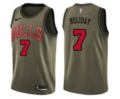 Youth Nike Chicago Bulls #7 Justin Holiday Swingman Green Salute to Service NBA Jersey