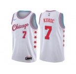 Youth Nike Chicago Bulls #7 Toni Kukoc Swingman White NBA Jersey - City Edition