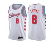 Youth Nike Chicago Bulls #8 Zach LaVine Swingman White NBA Jersey - City Edition