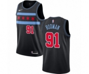 Youth Nike Chicago Bulls #91 Dennis Rodman Swingman Black NBA Jersey - City Edition