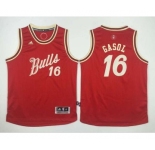 youth nba chicago bulls #16 gasol red[2015 Christmas edition]