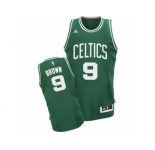 Men's Adidas Boston Celtics #9 Jaylen Brown Swingman Green(White No.) Road NBA Jersey