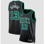 Men's Boston Celtics #13 Paul George Black Statement Edition Stitched Basketball Jersey