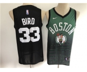 Men's Boston Celtics #33 Larry Bird Black Green Salute Edition 2021 New Basketball Jersey