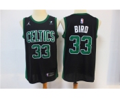 Men's Boston Celtics #33 Larry Bird Swingman Authentic Black Basketball Jersey 2021 New(Jordan logo)