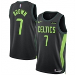 Men's Boston Celtics #7 Jaylen Brown Black 2024-25 City Edition Stitched Basketball Jersey