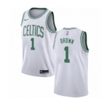 Men's Nike Boston Celtics #1 Walter Brown Swingman White NBA Jersey - Association Edition