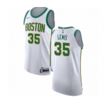 Men's Nike Boston Celtics #35 Reggie Lewis Authentic White NBA Jersey - City Edition