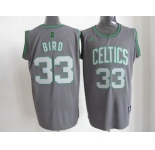 nba boston celtics #33 bird green grey