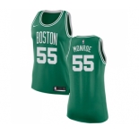 Women's Nike Boston Celtics #55 Greg Monroe Authentic Green(White No.) Road NBA Jersey - Icon Edition