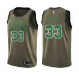Youth Nike Boston Celtics #33 Larry Bird Swingman Green Salute to Service NBA Jersey