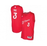 Men's Adidas Los Angeles Clippers #3 Chris Paul Authentic Red 2016-2017 Christmas Day NBA Jersey
