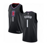 Men's Los Angeles Clippers #1 Jerome Robinson Authentic Black Basketball Jersey Statement Edition