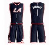 Men's Los Angeles Clippers #1 Jerome Robinson Authentic Navy Blue Basketball Suit Jersey - City Edition