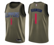 Men's Los Angeles Clippers #1 Jerome Robinson Swingman Green Salute to Service Basketball Jersey