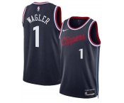 Men's Los Angeles Clippers #1 Keaton Wagler Navy 2026 Draft City Edition Stitched Jersey