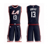 Men's Los Angeles Clippers #13 Marcin Gortat Authentic Navy Blue Basketball Suit Jersey - City Edition