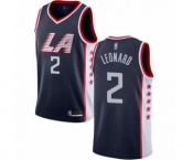 Men's Los Angeles Clippers #2 Kawhi Leonard Authentic Navy Blue Basketball Jersey - City Edition