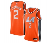 Men's Los Angeles Clippers #2 Kawhi Leonard Orange 2025-26 City Edition Swingman Stitched Jersey