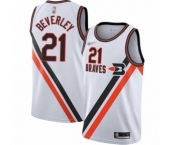 Men's Los Angeles Clippers #21 Patrick Beverley Authentic White Hardwood Classics Finished Basketball Jersey
