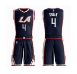 Men's Los Angeles Clippers #4 JaMychal Green Swingman Navy Blue Basketball Suit Jersey - City Edition