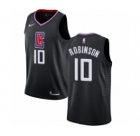 Men's Nike Los Angeles Clippers #10 Jerome Robinson Authentic Black NBA Jersey Statement Edition