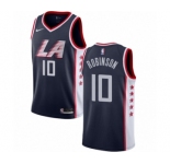 Men's Nike Los Angeles Clippers #10 Jerome Robinson Authentic Navy Blue NBA Jersey - City Edition