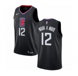 Men's Nike Los Angeles Clippers #12 Luc Mbah a Moute Authentic Black NBA Jersey Statement Edition