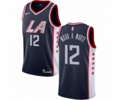 Men's Nike Los Angeles Clippers #12 Luc Mbah a Moute Authentic Navy Blue NBA Jersey - City Edition
