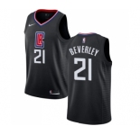 Men's Nike Los Angeles Clippers #21 Patrick Beverley Swingman Black Alternate NBA Jersey Statement Edition