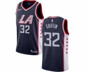 Men's Nike Los Angeles Clippers #32 Blake Griffin Authentic Navy Blue NBA Jersey - City Edition