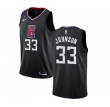 Men's Nike Los Angeles Clippers #33 Wesley Johnson Swingman Black Alternate NBA Jersey Statement Edition