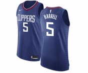 Men's Nike Los Angeles Clippers #5 Montrezl Harrell Authentic Blue NBA Jersey - Icon Edition