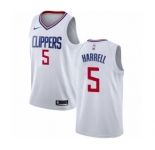 Men's Nike Los Angeles Clippers #5 Montrezl Harrell Authentic White NBA Jersey - Association Edition