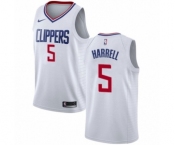 Men's Nike Los Angeles Clippers #5 Montrezl Harrell Authentic White NBA Jersey - Association Edition