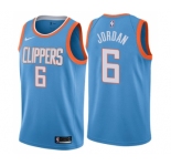 Men's Nike Los Angeles Clippers #6 DeAndre Jordan Swingman Blue NBA Jersey - City Edition