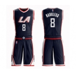 Women's Los Angeles Clippers #8 Moe Harkless Swingman Navy Blue Basketball Suit Jersey - City Edition