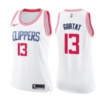 Women's Nike Los Angeles Clippers #13 Marcin Gortat Swingman White Pink Fashion NBA Jersey