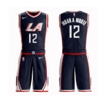 Youth Los Angeles Clippers #12 Luc Mbah a Moute Swingman Navy Blue Basketball Suit Jersey - City Edition