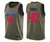 Youth Los Angeles Clippers #40 Ivica Zubac Swingman Green Salute to Service Basketball Jersey