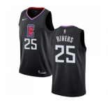 Youth Nike Los Angeles Clippers #25 Austin Rivers Authentic Black Alternate NBA Jersey Statement Edition