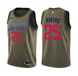 Youth Nike Los Angeles Clippers #25 Austin Rivers Swingman Green Salute to Service NBA Jersey
