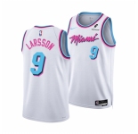 Men Miami Heat #9 Pelle Larsson White 2024-25 City Edition Stitched Basketball Jersey