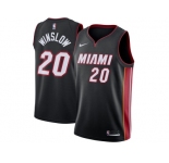 Men Nike Miami Heat #20 Justise Winslow Black NBA Swingman Icon Edition Jersey