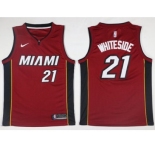 Men Nike Miami Heat #21 Hassan Whiteside Red NBA Swingman Statement Edition Jersey