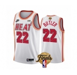 Men's Miami Heat #22 Jimmy Butler White 2023 Finals Classic Edition Stitched Basketball Jersey
