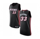 Men's Miami Heat #33 Alonzo Mourning Authentic Black Road Basketball Jersey - Icon Edition