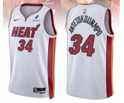 Men's Miami Heat #34 Giannis Antetokounmpo White 2025 Association Edition Swingman Stitched Basketball Jersey